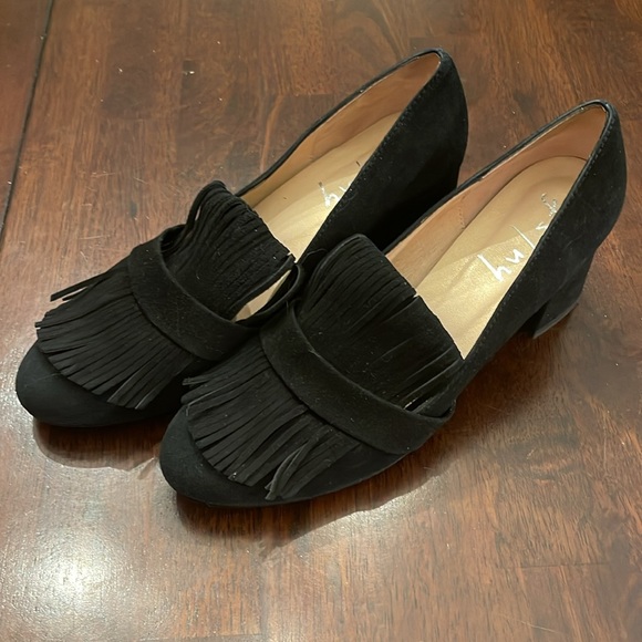 French Sole Shoes. FS/NY. Suede Block Heel Color Black Size 8.5 B - Picture 2 of 6